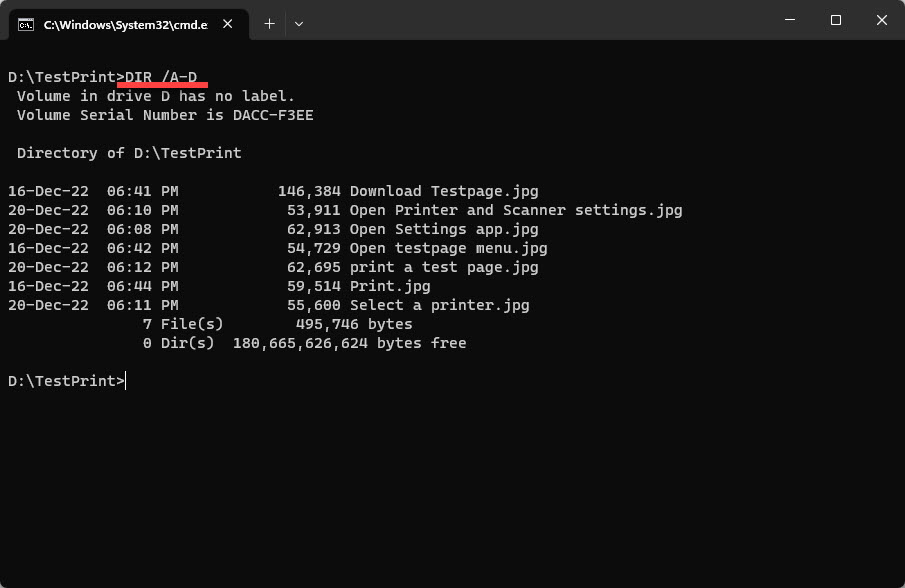 List Files Folders Command Prompt