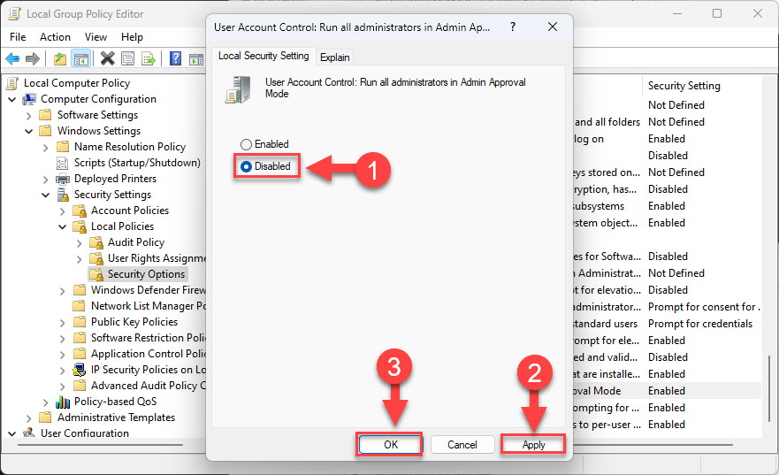 Disable User Account Control Uac