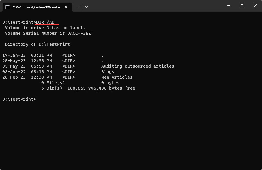 List Files Folders Command Prompt