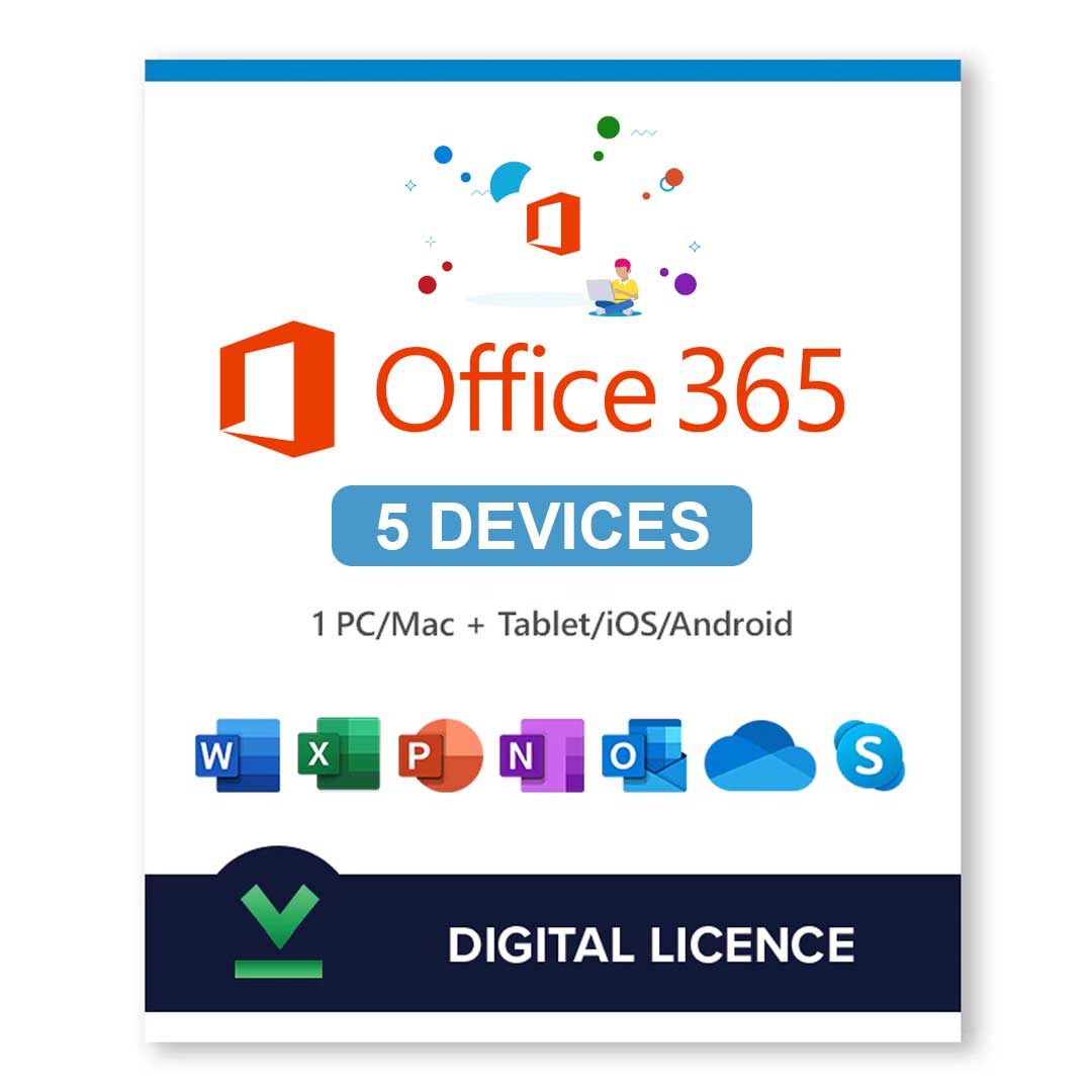 [Accounts] Microsoft Office 365 Plus For 5 Devices for Windows/MAC | 1 YEAR
