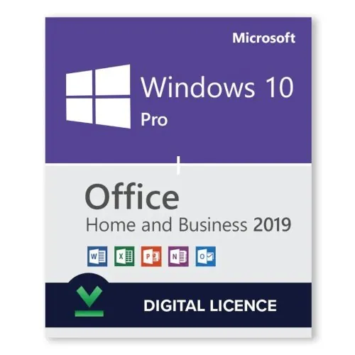 Windows 10 Pro + Microsoft Office 2019 Home and Business Bundle - Digital Licences 1PC