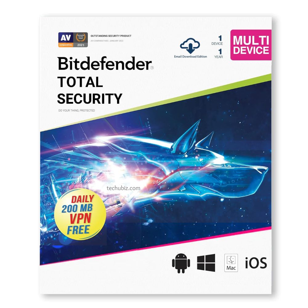 BitDefender Total Security 1 Device 1 Year (Windows / Mac / Android / iOS)