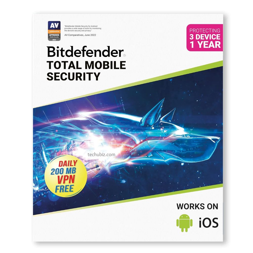 Bitdefender Total Mobile Security 3 Device 1 Year - Android & iOS