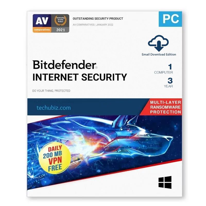 Bitdefender Internet Security 1 PC 3 Years - Windows only