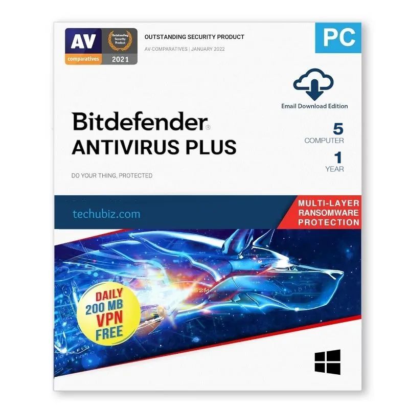 Bitdefender Antivirus Plus 5 PC 1 Year - Windows only