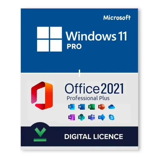 Windows 11 Pro + Microsoft Office 2021 Professional Bundle – Digital Licenses 1PC